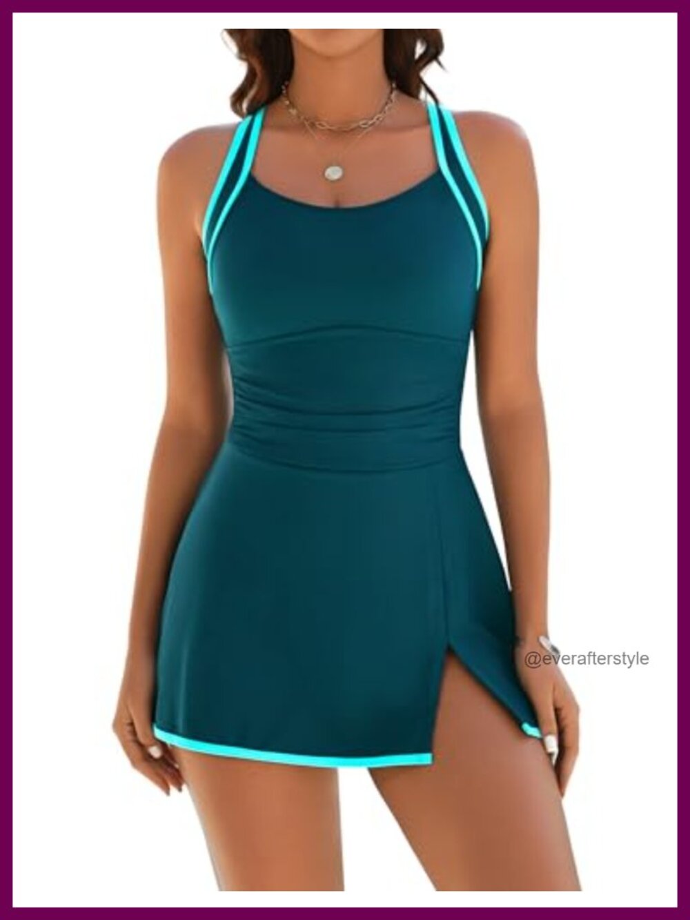 One Piece Swim Dress Tummy Control Bathing Suit